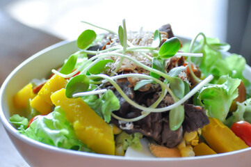 salad or beef salad, beef and vegetable salad or mixed vegetable salad.
