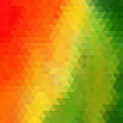 Colorful vector abstract background. Green, yellow and orange triangles. Template for advertising. Black triangular background. Geometric illustration. Vector template. Design element. eps 10