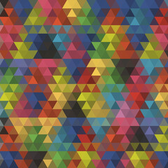 Obraz premium Abstraction colorful background from triangles. Idea for your design. Black triangular background. Geometric illustration. Vector template. Design element. eps 10