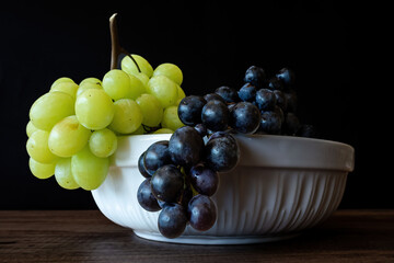 bunch of grapes on table