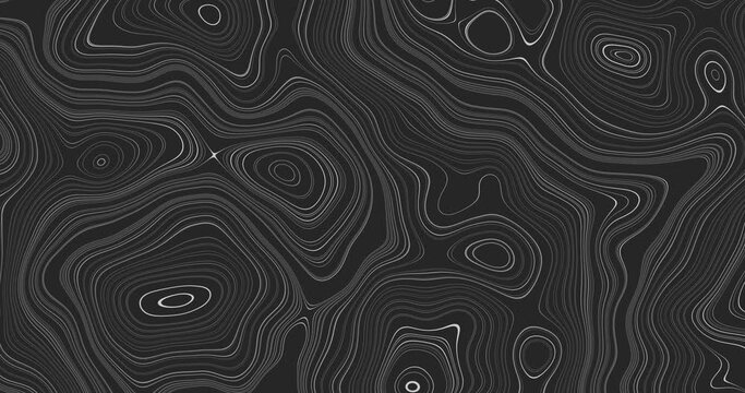 Abstract background with changeable stripes or curves. Relief map. Loop animated background