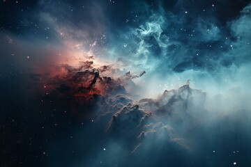 Fototapeta na wymiar Luminous galaxy, nebula and celestial dust in space. Generative AI