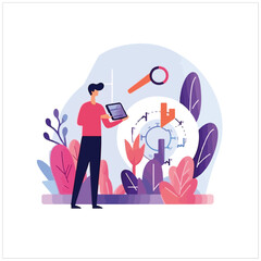 Business Growth Management Analysis Illustration