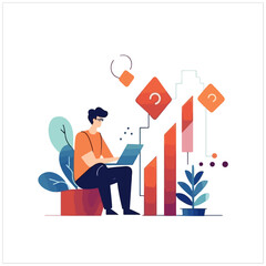 Business Growth Management Analysis Illustration