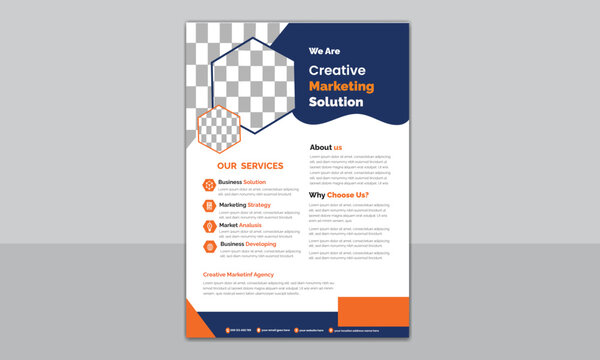 modern flyer design template for poster flyer brochure cover. brochure, magazine or flier mockup in bright colors.