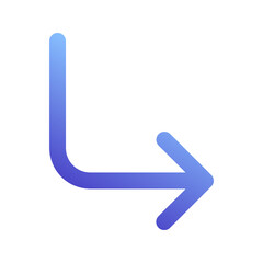 turn right gradient icon