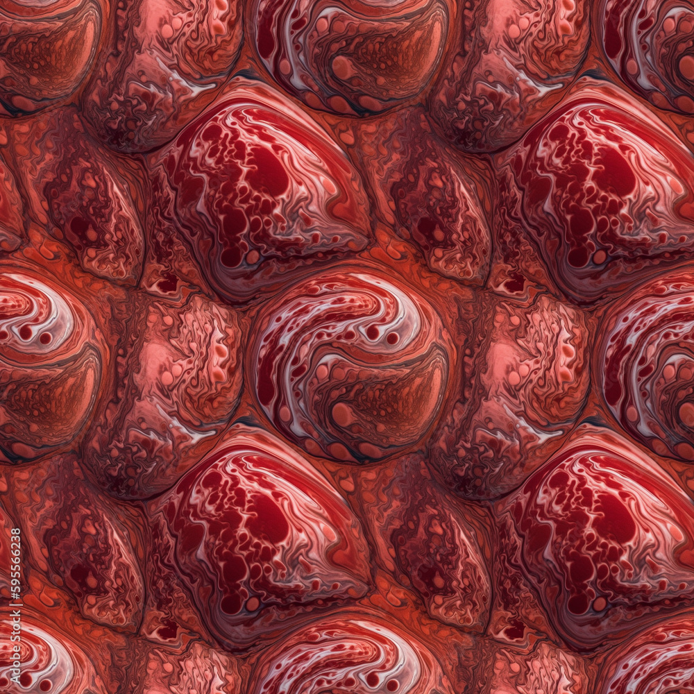 Aufkleber red gas giant atmosphere background with slow colorful blending flow mixing together. ai generative 