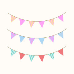 Party flags, Bunting flags, flag pennant chain for party, event, festive. Birthday celebration banners 