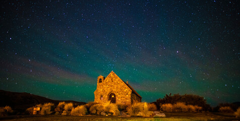 The Church of the Good Shepherd with Green Aura Newzealand