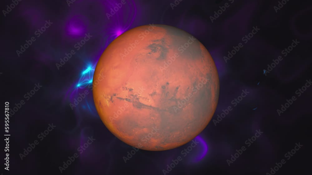 Poster mars with energy. computer generated 3d render
