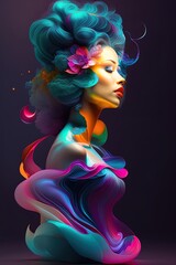 woman with colorful hair