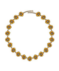 Jewelry design art flowers gold necklace. Hand drawing and painting on paper.