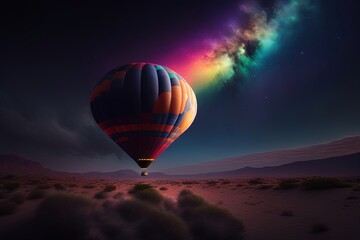 Obraz premium hot air balloon over region country