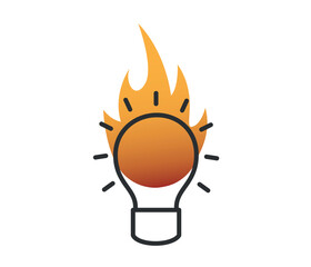 Fire light bulb logo template design vector