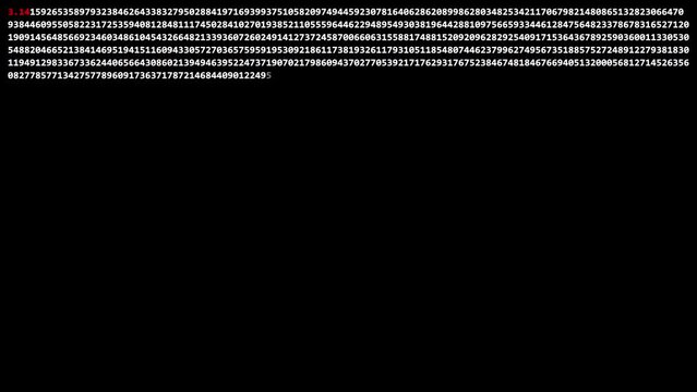 Number pi text. Computer generated 3d render