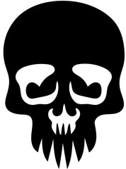 Human skull logo design in black and white, vector illustration of cranium 