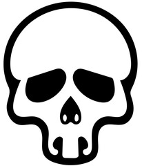 Human skull logo design in black and white, vector illustration of cranium 