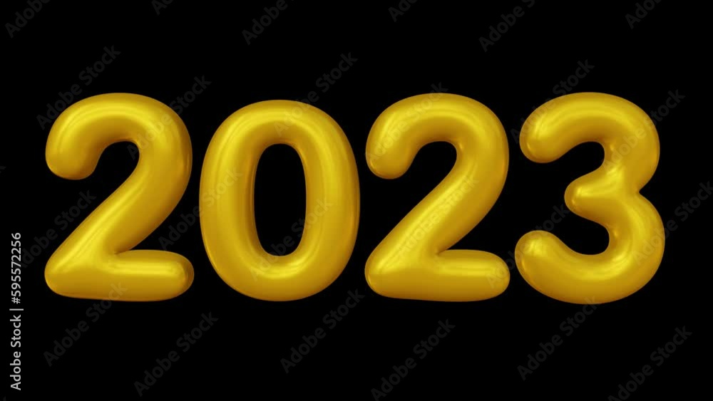 Poster animation of golden number of year 2023 for calendar in 3d render.