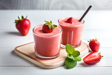 strawberry smoothie with strawberry