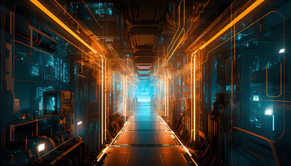 tunnel in the night with generative ai technology