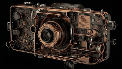vintage photo camera with generative ai technology
