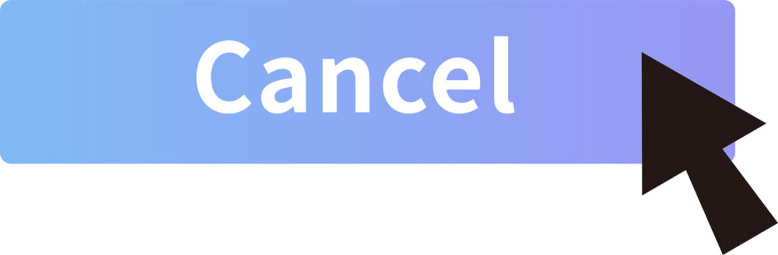 Hand Drawn Cancel Button and Cursor Illustration