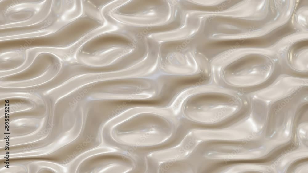 Poster Background animation of circular curvy and wavy pattern. Transition motion of round geometric glossy shapes.