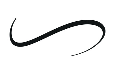 Swoosh, swash underline stroke set.Abstract wavy thin line. Squiggle elements. Vector isolated illustration