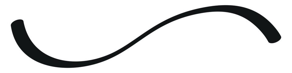 Swoosh, swash underline stroke set.Abstract wavy thin line. Squiggle elements. Vector isolated illustration