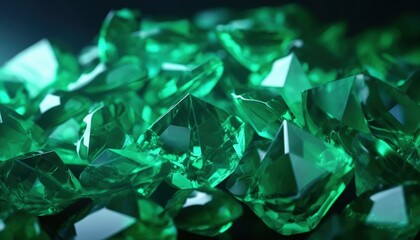 Close-up of a pile of green crystals