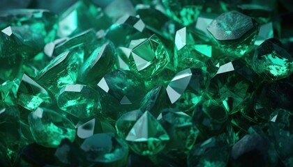 Close-up of a pile of green crystals
