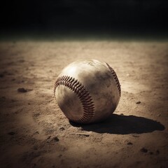 Fototapeta na wymiar Baseball ball in stadium