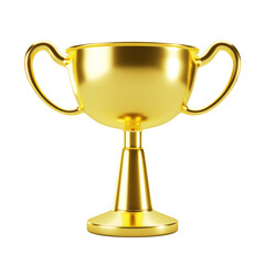 Golden trophy cup isolated on background