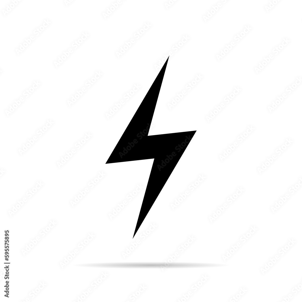 Poster lightning icon vector in flat style. thunder bolt concept
