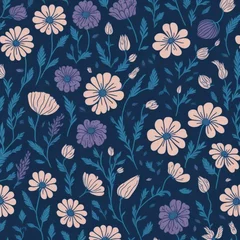 Fotobehang seamless pattern with flowers © Markus