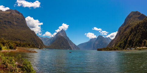 Milford Sound (Piopiotahi) fjord, Fiordland National Park in the south west of New Zealand's South Island. World heritage site among the world's top travel destinations