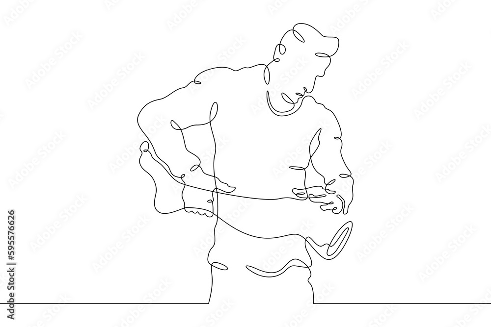 Poster one continuous line. developer of cyber prostheses and implants. medical engineer. creation of bioni