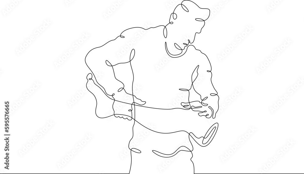 Poster one continuous line. developer of cyber prostheses and implants. medical engineer. creation of bioni