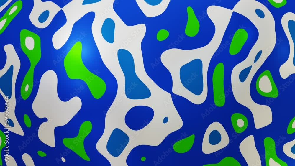 Aufkleber Animation of abstract background pattern design . Motion of colorful circular curvy and wavy shapes. 
