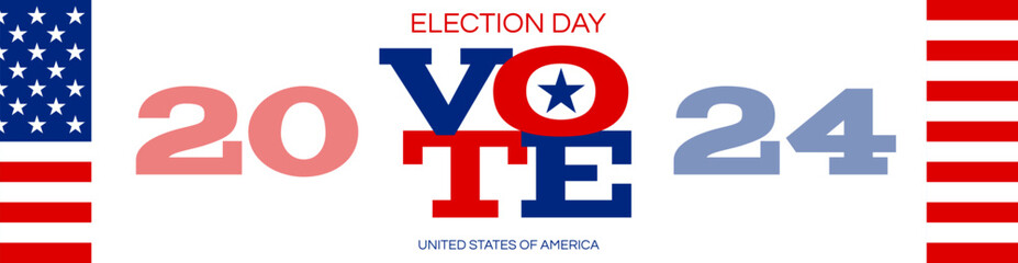 USA american presidential election day  2024 vote   banner design vector illustration