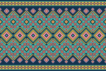 Seamless geometric ethnic asian oriental and tradition pattern design for texture and background. Silk and fabric pattern decoration for carpet, Thai clothing, wrapping and wallpaper