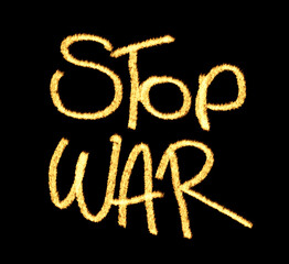 3d illustration Stop war text