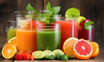 Fototapeta na wymiar fresh fruit juice