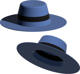 3d rendering blue hat illustration