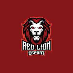 red lion logo esport team design gaming mascot