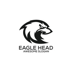 eagle head logo design line art