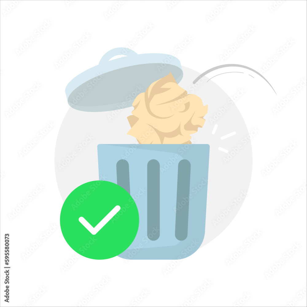 Poster note pad deleted successfully concept illustration flat design vector eps10. modern graphic element 