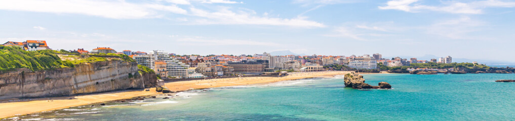 Panoramic view of Biarritz and the Atlantic Ocean in France on a sunny day © JeanLuc Ichard