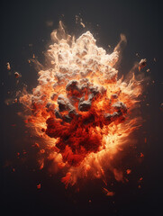 Flame explosion background,created with Generative AI tecnology.