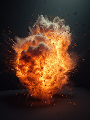 Flame explosion background,created with Generative AI tecnology. - obrazy, fototapety, plakaty